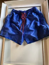 TESLA Mens Blue Med 3 Pocket Drawstring Mesh Lined Beach Swim Surf Board Trunks