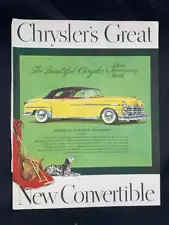 Magazine Ad* - 1949 - Chrysler New Yorker -SIlver Anniversary model -convertible