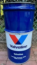 Vintage 16-Gallon Valvoline Motor Oil Drum Man Cave Trashcan