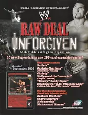 WWE Raw Deal Unforgiven 8.5 x11 Trading Card Promotional Trade Shop Sell Sheet