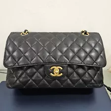 Chanel Classic Black Caviar Medium Double Flap Bag - Gold hardware