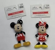 Hallmark Disney Mickey Minnie Mouse Decoupage Christmas Tree Ornaments