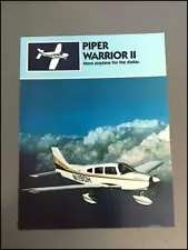 1978 Piper Warrior II Airplane Aircraft Vintage Sales Brochure Folder