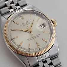 Mens Rolex Oyster Datejust 1601 18k Gold SS 1960s Automatic Swiss Vintage RA254