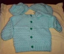 New ListingHandmade Crochet Newborn Outfit Set 0-3 mos Mint Green VGUC