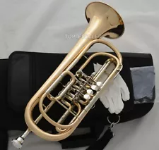 Bass Trumpet 4 Rotary Valve Bb trumpets Gold Brass Body WTR-8801