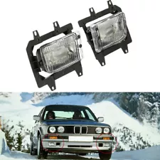 Fit For 85-93 BMW E30 3-Series 2DR Front Bumper Fog Light Plastic Lens Kit US