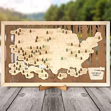 US National Parks Map, National Park Travel Map, National Park Tracker Checkl...