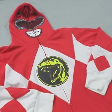 We Love Fine Hoodie Mens Large Mighty Morphing Power Rangers Red Ranger