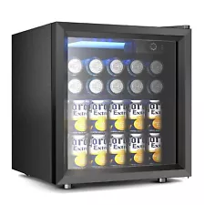 EUHOMY 48 Can Beverage Refrigerator cooler-Mini Fridge Glass Door for Beer Dr...