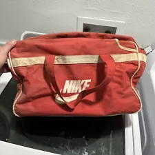 ð¥ð¨Vintage Nike Original 70s Red Duffle Gym Bag EUC RARE Baseketball Canvas