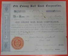 1850 OLD COLONY RAILROAD CORPORATION STOCK CERTIFICATE