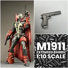 M1911 Extended Barrel 1:10 7" Scale 3D Printed Action Figure Handgun