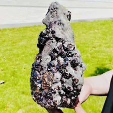 9.9LB Natural garnet and sphalerite symbiotic mineral specimens reiki healing