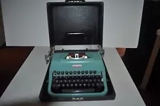 Vintage Underwood Golden Touch Portable Blue Typewriter w/ Case