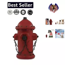 6-Inch Eco-Friendly Resin Fire Hydrant Statue - Perfect for Small Dog Pee Posts