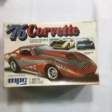 1976 Corvette Model Car Kit MPC 1:25 Opened Box With Parts