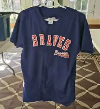 Vtg ATL Braves Chipper Jones 10 - Mighty Mac Sports Replica Jersey Sz Youth L