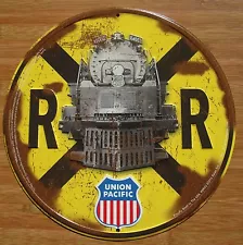 UNION PACIFIC 4002 STEAM ENGINE TRAIN RUSTIC RAILROAD CROSSING SIGN DECOR - NEW