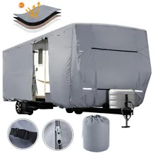 6-Ply Anti-UV Waterproof Travel Trailer Camper RV Cover Storage 16'-38' Trailer