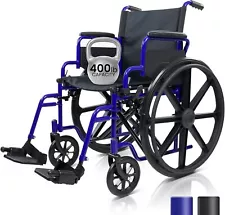 Vive Bariatric Wheelchair for Adults (Supports 400 lbs) - Foldable, Heavy Duty