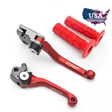 Red For Honda CRF250R CRF450R CRF250X CRF450X CNC Brake Clutch Levers Dirt Bike