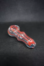 Hand Blown Thick Glass Smoking Pipe 3"