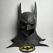 Vintage BATMAN COWL MASK 1989 Michael Keaton Replica Mask Rubber DC and WBEI