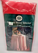 Vintage Windsor & Browne Round Tablecloth Red 70" New Ruffle