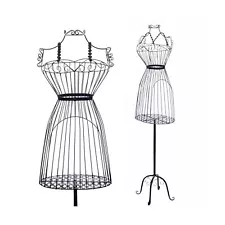 Female Black Metal Steel Wire Mannequin Dress Form for Sewing Display Europea...