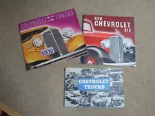 1933 1934 1936 Chevrolet Six Car & Truck Sales Brochures color & b/w