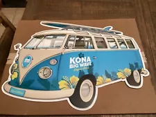 NEW Kona Big Wave Liquid Aloha Beer Hawaii VW Bus Tin Tacker Metal Sign