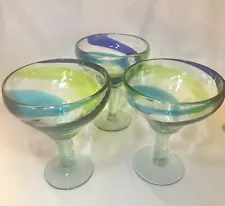 New ListingVintage Margarita XL Blown Glass 3PCS Set