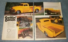 1948 Chevy 3100 Custom Pickup Vintage Article "Getting' Down" --From 1981--