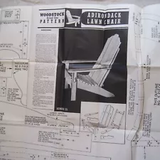 Wooden Adirondack Lawn Chair - Actual Size Pattern - Woodstock - Vintage