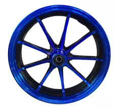 10 Inch Mini Bike Front Wheel. For 12mm Axle. BLUE