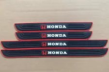 4PCS Red Trims Car Door Sill Scuff Cover Panel Protectors Fit Honda Accessories