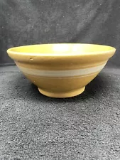 Antique Yellow Ware 10 Inch Mixing Bowl With Hairline