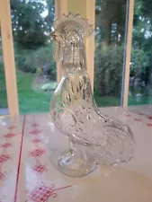 Norm Thompson heavy blown glass* rooster made for chili pepper oil 22 fl oz, VGC