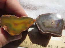 632 PAIR FACE POLISHED CONDOR AGATES. COLLECTOR OR DISPLAY PIECES. ARGENTINA