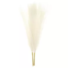 2pcs Faux Pampas Grass 17 Inch 10 Stem Artificial Grass for Decor, Beige