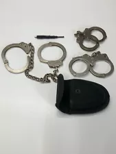 Police Handcuffs Three Sets And One Pouch One Key Works One Set