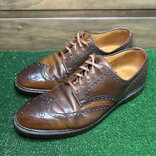 RALPH LAUREN x CROCKETT & JONES 10D MARLOW BROWN SHELL CORDOVAN WINGTIP SHOES