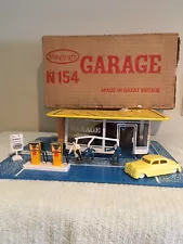 VTG. Playcraft Shell Gas Station Parking Garage Orig. Box Made In Great Britain