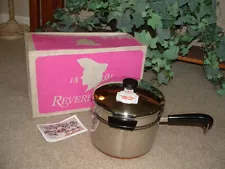 Vintage NOS USA Revere Ware 4 Quart Saucepan and Double Boiler No. 1443 *NEW*