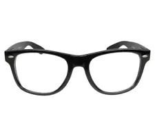 Fake Glasses Nerd Buddy Holly Classic Thick Black Frame Clear Lens Spring Hinge