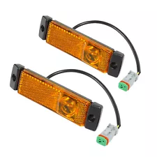 PAIR FIT FOR KENWORTH T880 AMBER SIDE MARKER LED REFLECTOR LIGHT P54-6116 (For: 2021 Kenworth T880)