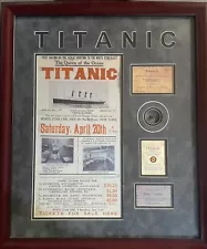 TITANIC MEMORABILIA PICTURE 23 X 27, AUTHENTIC PIECE OF COAL, AND MORE