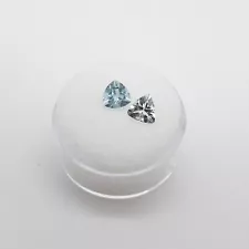 NICE $1000 SET of TWO 1.35ct Natural Trillion Cut Aquamarine LOOSE GEM LOT