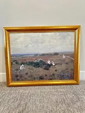 Framed Oil Painting, William Merritt Chase, Seaside Flowers